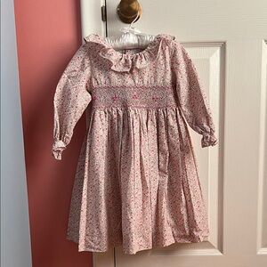 La Coqueta Smocked Floral Pink Party Dress